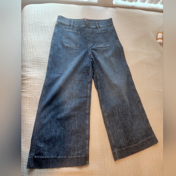 Spanx Women's Blue Wide-Leg Jeans